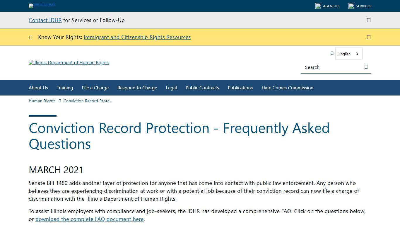 Conviction Record Protection - Frequently Asked Questions