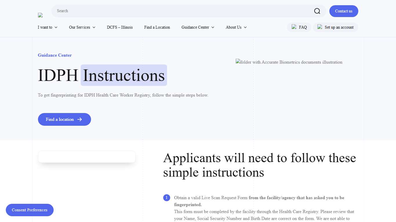 Illinois IDPH Licensure Background Check Instructions